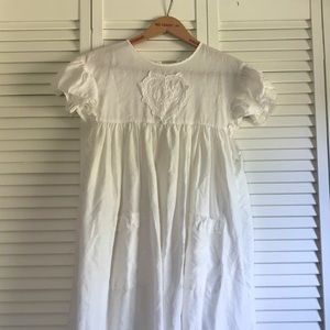 vintage embroidered heart white linen nightgown dress